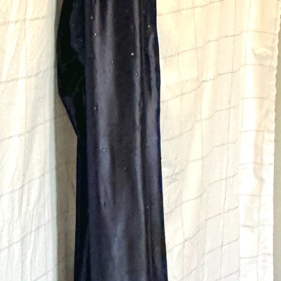Mermaid V-Neck Satin Slit-Navy-Size 4-Brand New, Never Worn - Picture 5 of 11